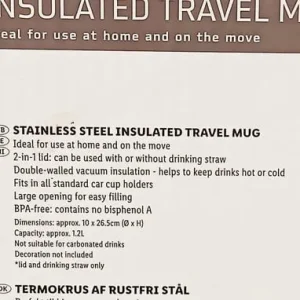 Insulated Travel Mug 1.2L Hot & Cold - Image 4