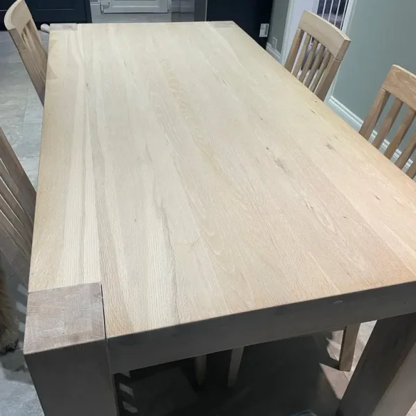 solid oak table and 4 chairs