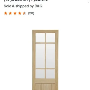 Fortia 2-panel 6-lite clear glazed door - Image 4