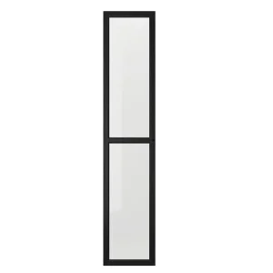 2 x IKEA BILLY bookcases 40cm black-brown oak with OXBERG glass doors - Image 2
