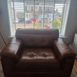 Scs - 4-seat maxi sofa and snuggler chair - leather - Image 4