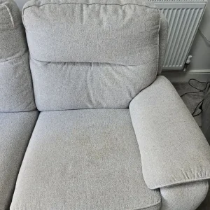 DFS 2 Seater Power Recliner Light Grey Fabric With USB Ports - Image 3