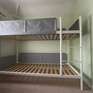 Ikea VITVAL Bunk bed frame, white/light grey, 90x200 cm