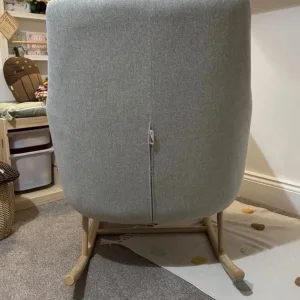 Tutti Bambini Oscar Rocking Nursing Chair Pebble Grey with Back Support Cushion - Image 5