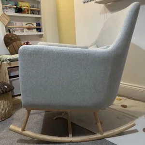 Tutti Bambini Oscar Rocking Nursing Chair Pebble Grey with Back Support Cushion - Image 6