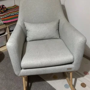 Tutti Bambini Oscar Rocking Nursing Chair Pebble Grey with Back Support Cushion