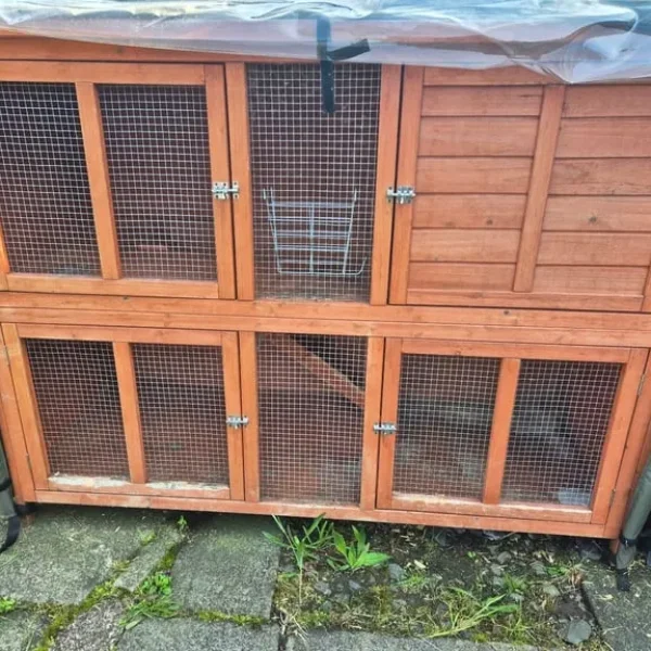 Bluebell rabbit hutch with cover