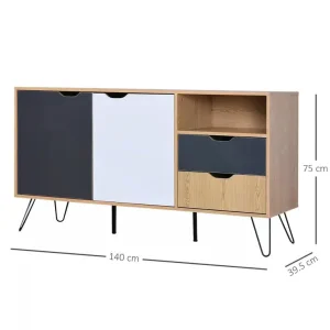 Sideboard tv unit storage chest of drawers and shelves