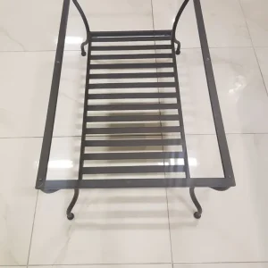 Glass and metal coffee table with modern legs - Image 2