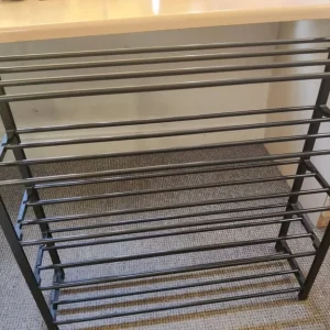 5-Tier Adjustable Black Shoe Rack - 70.5x18.5x75.5cm