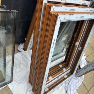 Wood Effect UPVC Windows – 2 Pieces, Double Glazed - Image 5