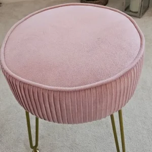Pink Velvet Stool - Image 2