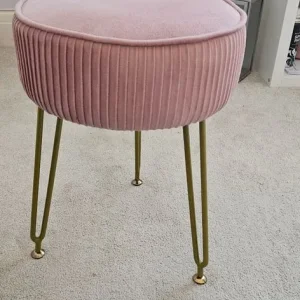Pink Velvet Stool