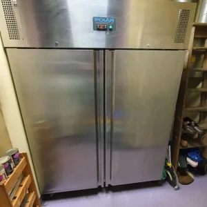 Polar upright double fridge stainless steel