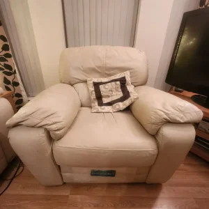 3-2-1 Cream Leather Suite - Image 3
