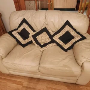 3-2-1 Cream Leather Suite - Image 4