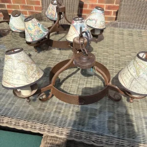 Vintage iron ceiling and wall lights - Image 2