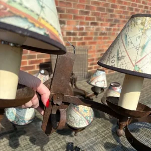 Vintage iron ceiling and wall lights - Image 4