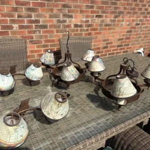 Vintage iron ceiling and wall lights - Image 5