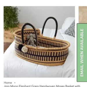 Seagrass rattan moses basket with vintage floral sheet - Image 7