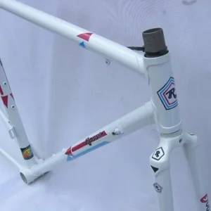 Mario Rossin 1990s White Bike Frame & Forks 50cm CTC Campagnolo