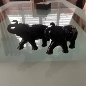Pair of vintage black elephants - Image 5