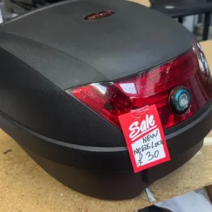 Scooter rear top box with helmet