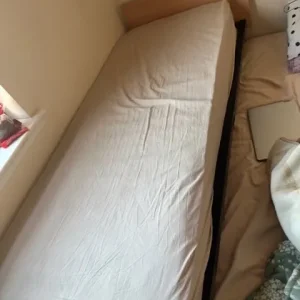 Single metal bed with mattress - Image 3