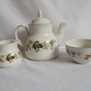Vintage Royal Doulton Larchmont Tea Set – Teapot, Sugar, Milk Cups and Saucers - Image 3