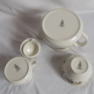 Vintage Royal Doulton Larchmont Tea Set – Teapot, Sugar, Milk Cups and Saucers - Image 4