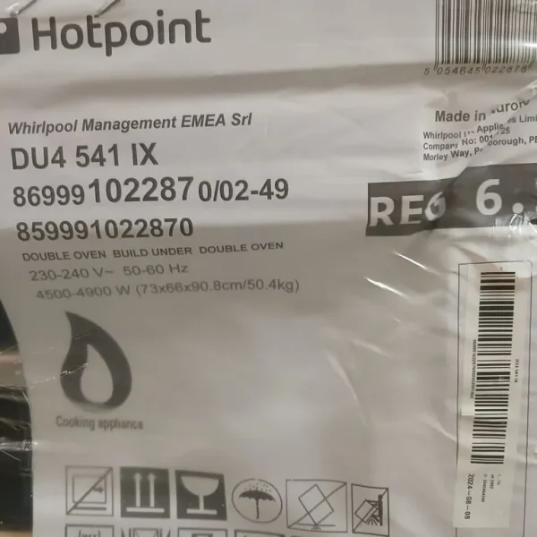 Hotpoint du4541 built under double oven