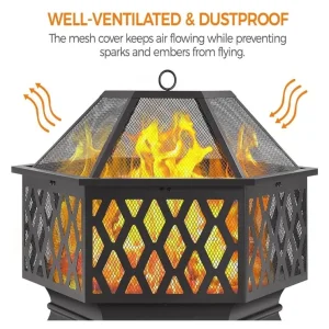 Yaheetech Hex-Shaped Fire Pit - Image 3