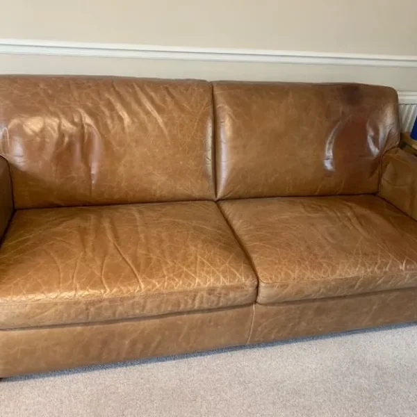 Brown Next leather sofa
