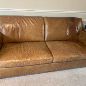 Brown Next leather sofa