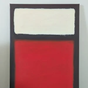 Rothko-inspired acrylic canvas, 50x70cm, red, cream, brown