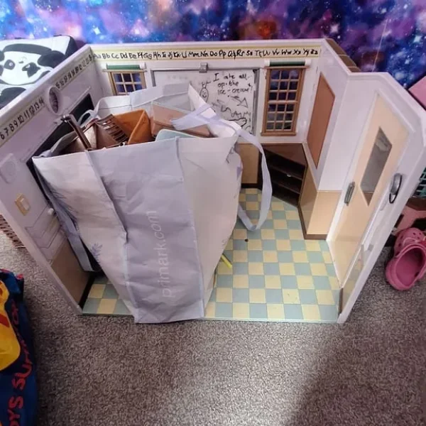 Schoolroom with dolls and accessories