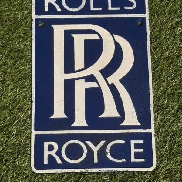 cast iron plaque rolls royce car van house outdoor