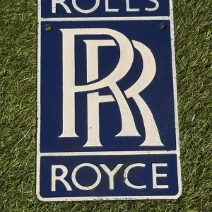 cast iron plaque rolls royce car van house outdoor