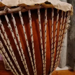 Djembe drum with elephant carving - Image 2