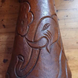 Djembe drum with elephant carving - Image 6