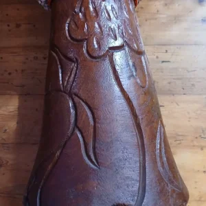Djembe drum with elephant carving - Image 8