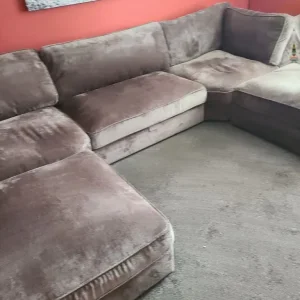 Large grey fabric sofa - Image 3