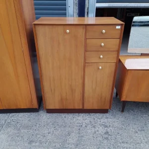 G-Plan gentlemen 2 door 3 drawer dresser with fold away mirror - Image 3