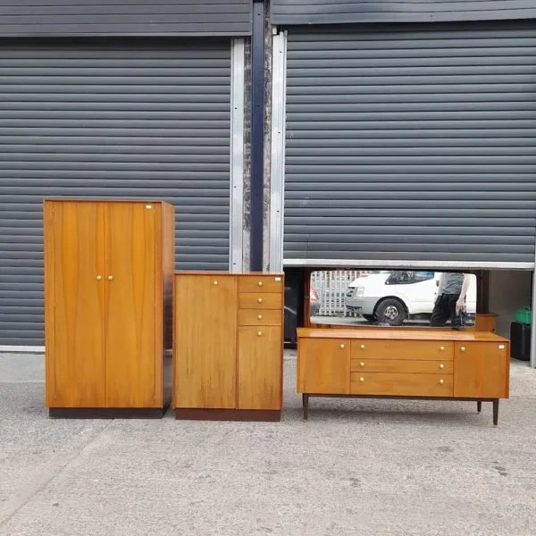 G-Plan gentlemen 2 door 3 drawer dresser with fold away mirror