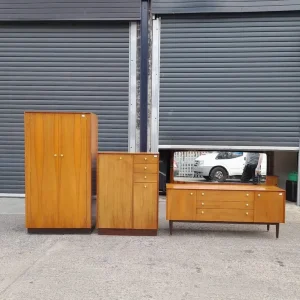 G-Plan gentlemen 2 door 3 drawer dresser with fold away mirror