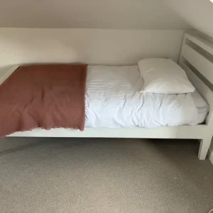 2x White Wooden Single Bed Frames - Image 3