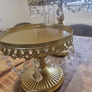 Set of two gold cake stands - Image 2