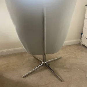 Grey Upholstered Swivel Desk Chair - Image 3