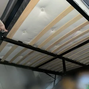 Super King Grey Crushed Velvet Storage Bed with Mattress - Image 2