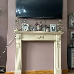 Cream marble fire surround